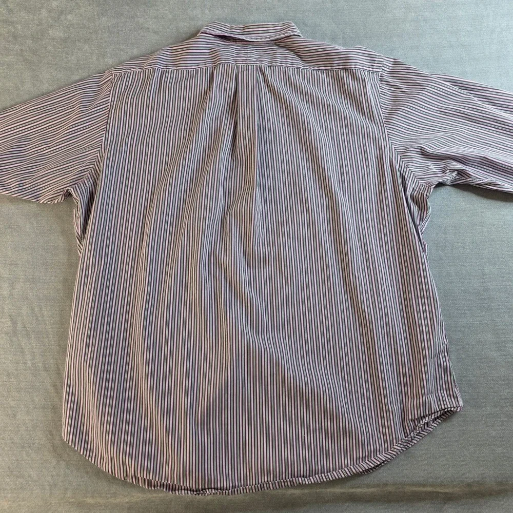 Ralph Lauren Button Down Shirt Mens 18 34/35 Multi Stripe Grandpacore Preppy XXL